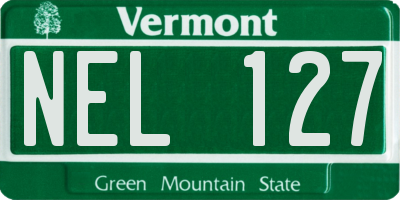 VT license plate NEL127