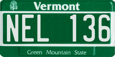 VT license plate NEL136
