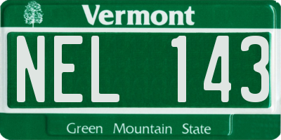 VT license plate NEL143