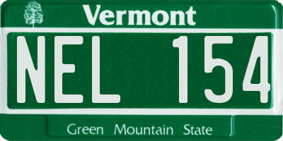 VT license plate NEL154