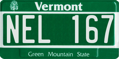 VT license plate NEL167