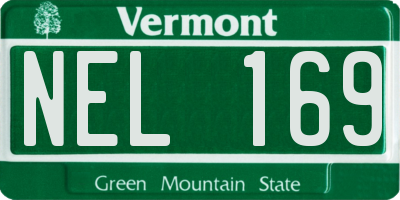 VT license plate NEL169