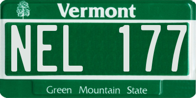 VT license plate NEL177
