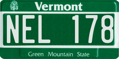 VT license plate NEL178