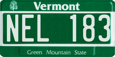 VT license plate NEL183