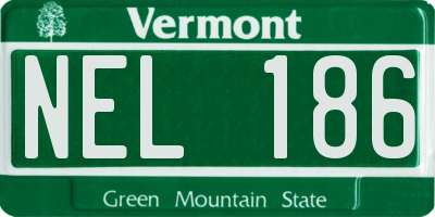 VT license plate NEL186