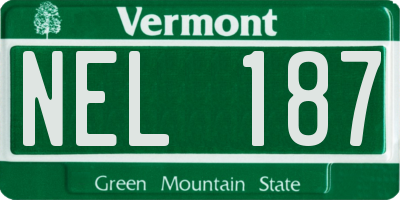 VT license plate NEL187