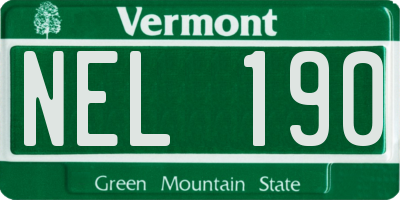 VT license plate NEL190