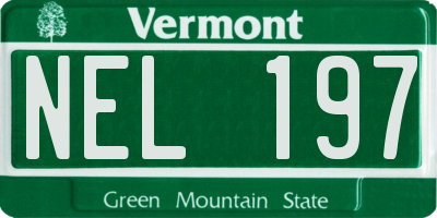 VT license plate NEL197