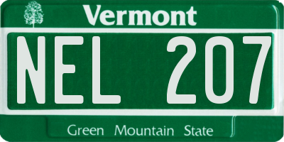 VT license plate NEL207