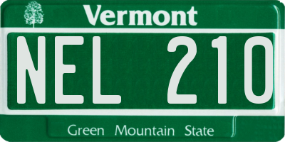 VT license plate NEL210