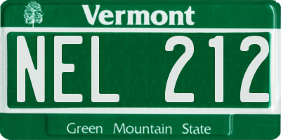 VT license plate NEL212