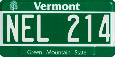 VT license plate NEL214