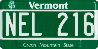 VT license plate NEL216