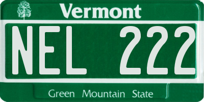 VT license plate NEL222