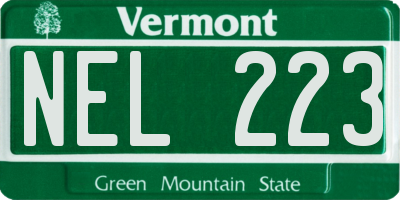 VT license plate NEL223