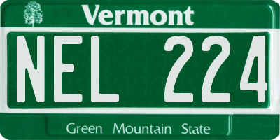 VT license plate NEL224
