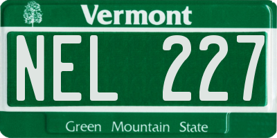 VT license plate NEL227