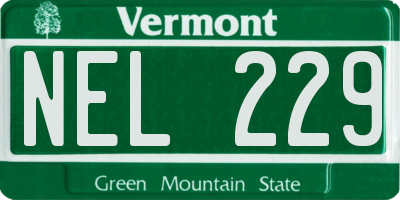 VT license plate NEL229