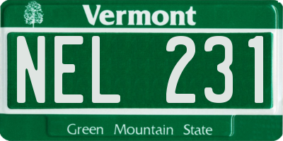 VT license plate NEL231