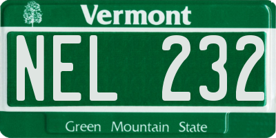 VT license plate NEL232