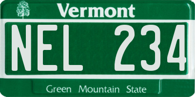 VT license plate NEL234
