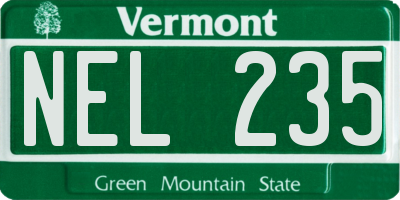 VT license plate NEL235