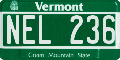 VT license plate NEL236