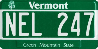 VT license plate NEL247