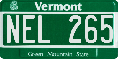 VT license plate NEL265
