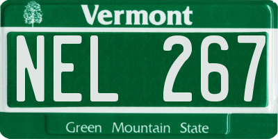VT license plate NEL267