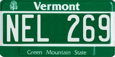 VT license plate NEL269