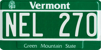 VT license plate NEL270