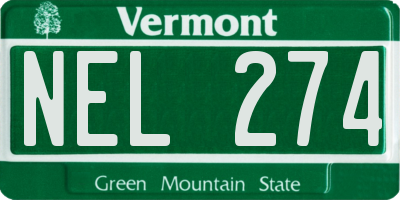 VT license plate NEL274