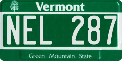 VT license plate NEL287