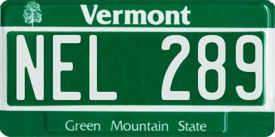 VT license plate NEL289