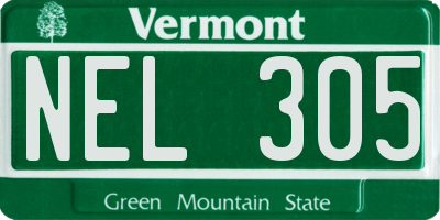 VT license plate NEL305