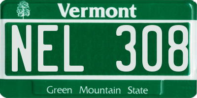 VT license plate NEL308
