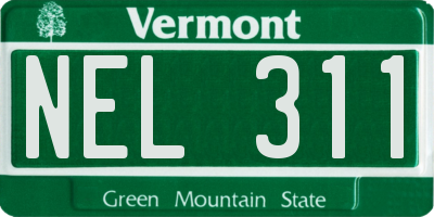 VT license plate NEL311