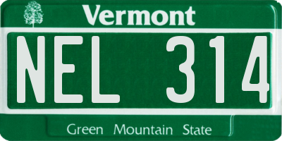 VT license plate NEL314