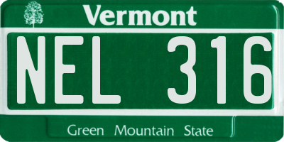VT license plate NEL316