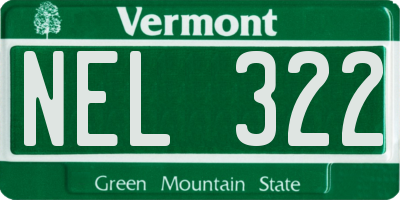 VT license plate NEL322