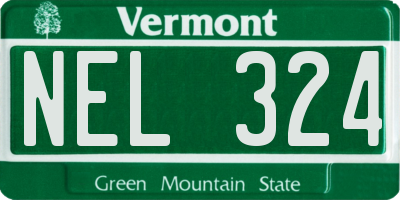 VT license plate NEL324