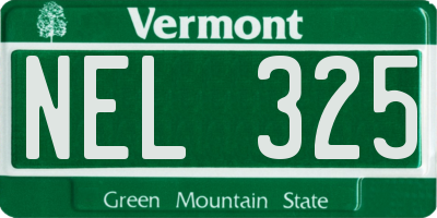 VT license plate NEL325