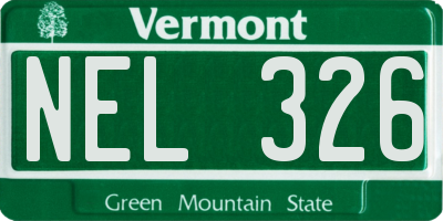 VT license plate NEL326