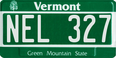 VT license plate NEL327