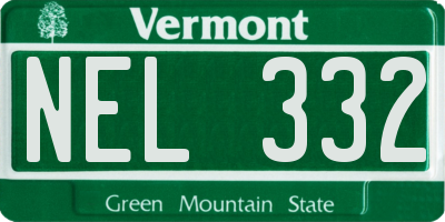 VT license plate NEL332