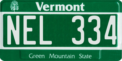 VT license plate NEL334
