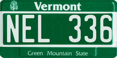 VT license plate NEL336