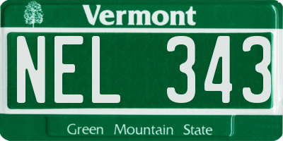 VT license plate NEL343